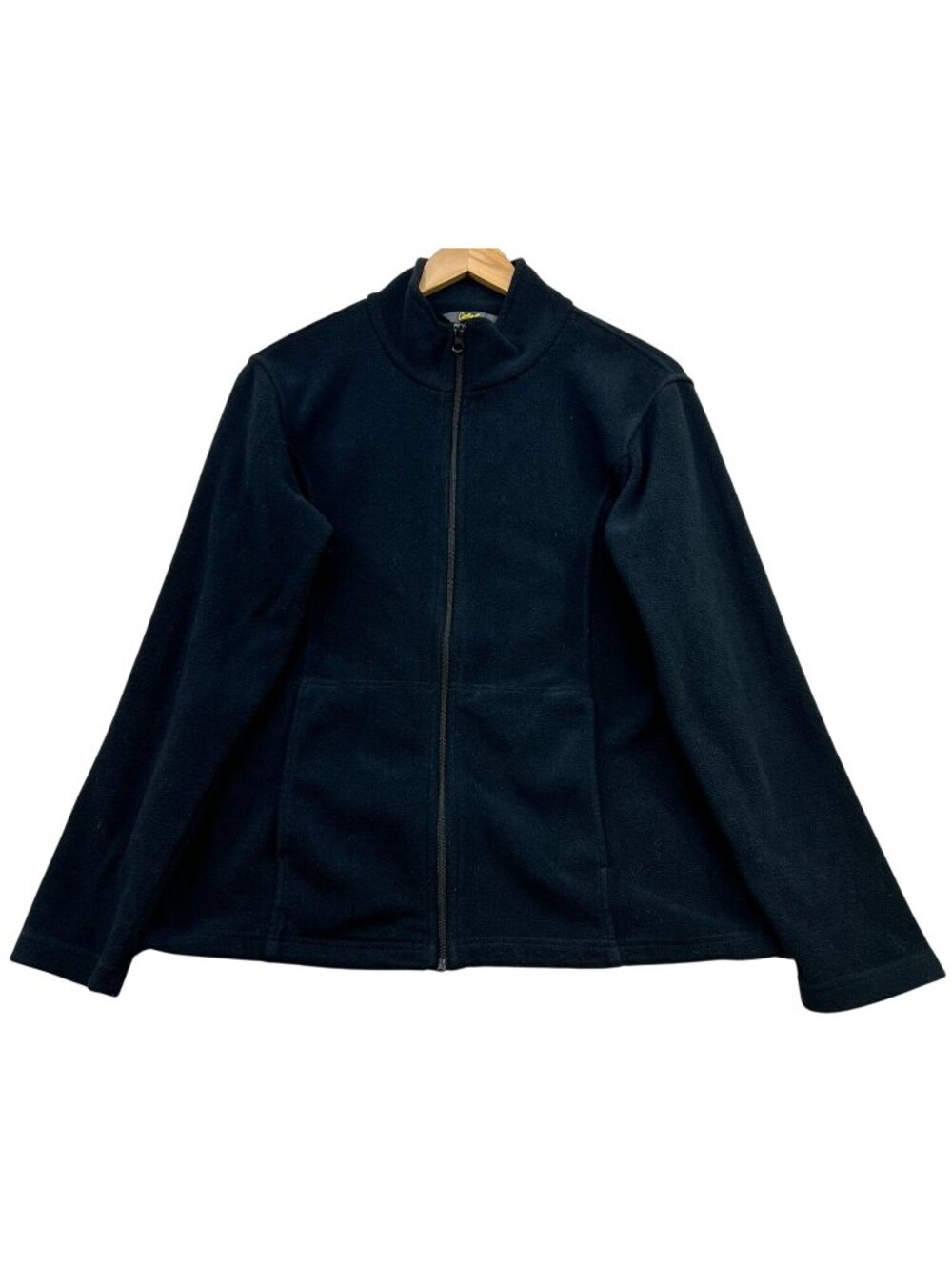 Cabela's Women's Full Zip Fleece Jacket Long Sleeve Size Large Black Pockets